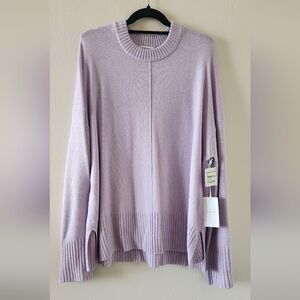 Purple knit wide sleeve sweater